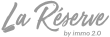 Logo de la réserve by immo 2.0 en blanc et gris